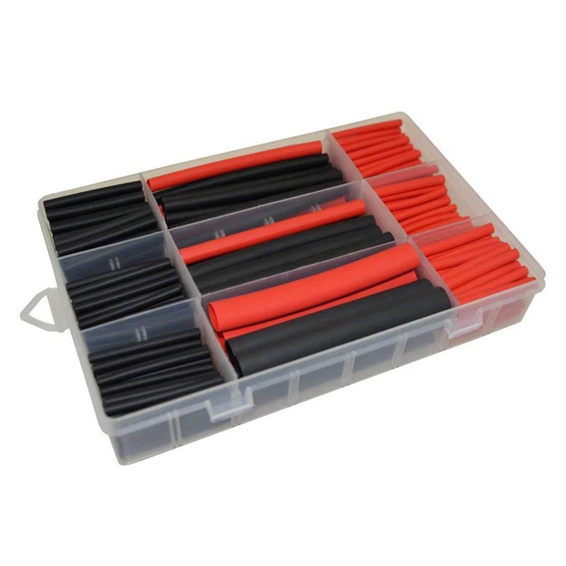 270Pcs 3: 1 Dual Wall Adhesive Heat Shrink Tubing Kit 6 Sizes (Diameter)Automotive Marine Wire and Cable Bushings with Storage |
