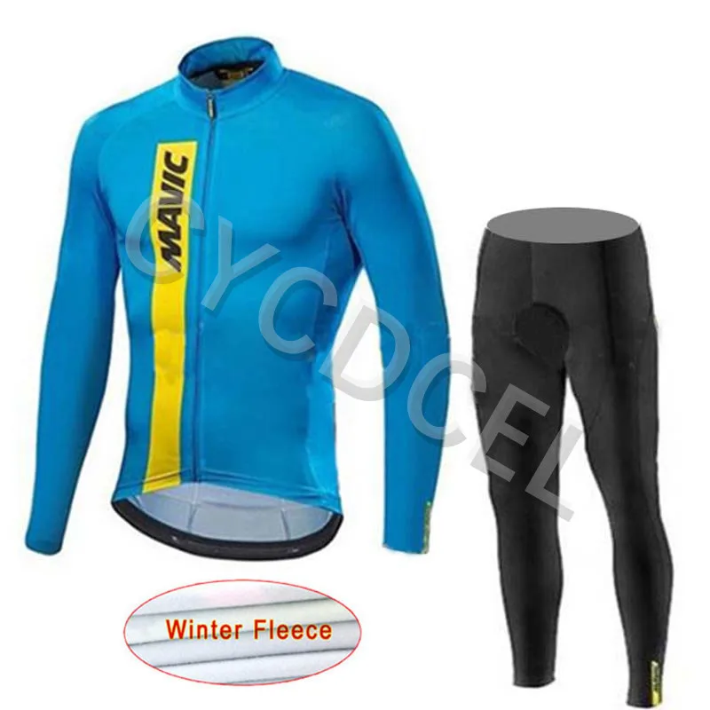 Mavic, Зимняя Теплая Флисовая одежда для велоспорта, Мужской трикотажный костюм, толстая одежда для езды на велосипеде, MTB, теплый комплект, Ropa Ciclismo Uniformes - Цвет: Cycling jersey 8