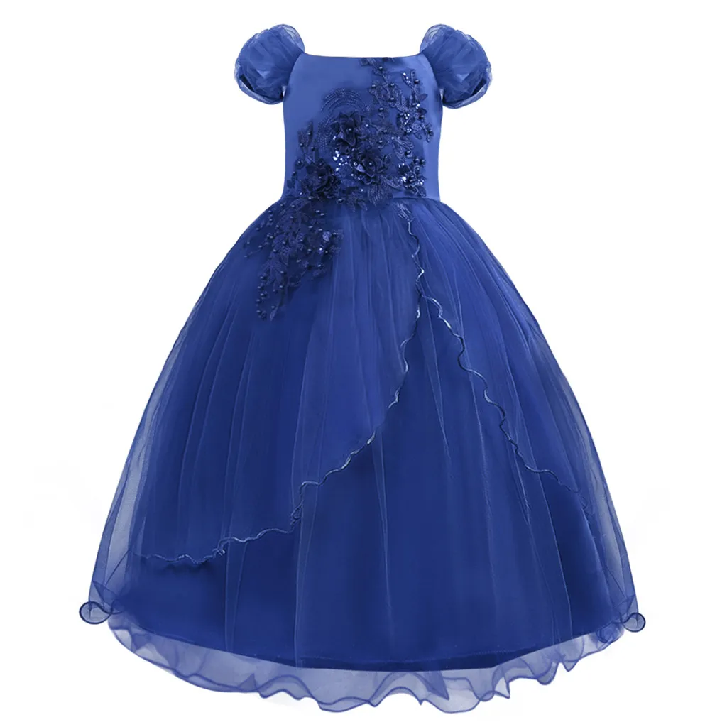 Роскошное платье принцессы для маленьких девочек с цветочным узором Пышное