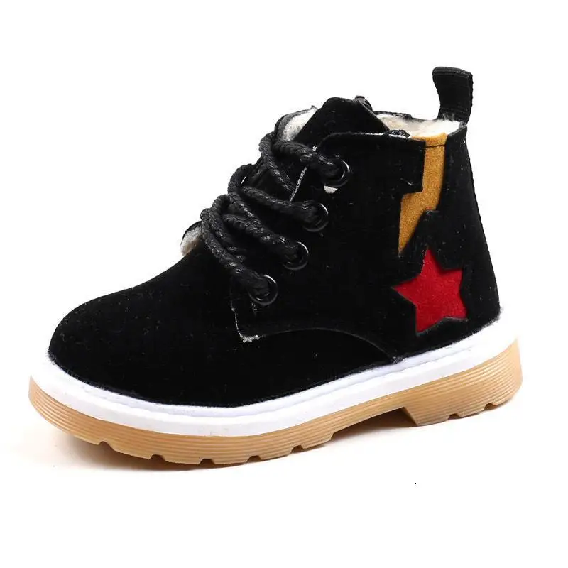 Cotton Leather Shoes Warm Girls Ankle Boots Kids Princess Shoes Size 21-30 Winter Autumn Fashion Warm Kids Boots - Цвет: 2