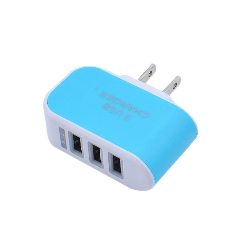 US EU Plug 3 настенные usb-зарядные устройства 5 в 3.1A светодиодный адаптер для путешествий удобный адаптер питания с тройными usb-портами для сотового телефона