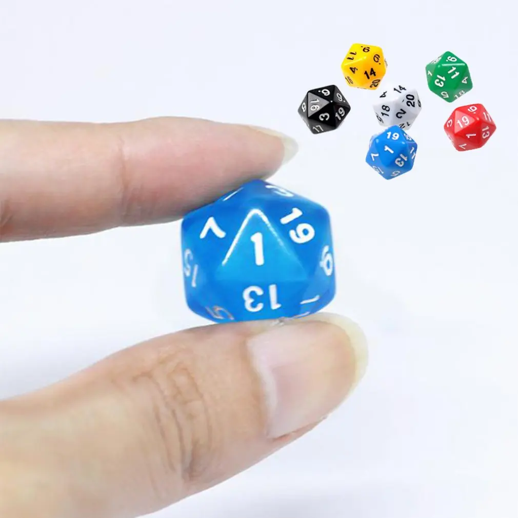 Хит 6 шт./компл. D20 игральные кости Twenty Sided Die RPG D & шесть непрозрачных цветов