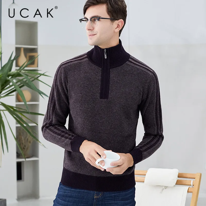 ^Cheap UCAK Brand Sweater Men 2019 New Arrival Winter Casual Zipper Streetwear Pure Merino Wool Pullover Pull Homme Warm Sweater U3126 ^Cheap UCAK Brand Sweater Men 2019 New Arrival Winter Casual Zipper Streetwear Pure Merino Wool Pullover Pull Homme Warm Sweater U3126