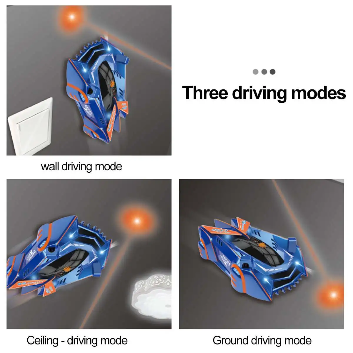 Infrared Laser Tracking Children RC Wall Climbing RC Car With LED Lights 360° Rotating Stunt Remote Control Toy Car Model