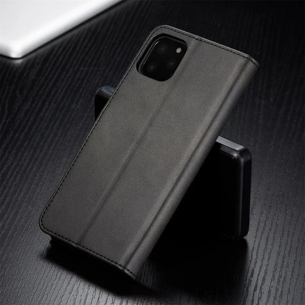 Wallet Case Leather Magnet Flip Cover Case With Card Slot Stand Leather phone Case For iPhone 11 Pro Anti-scratch Phone Case