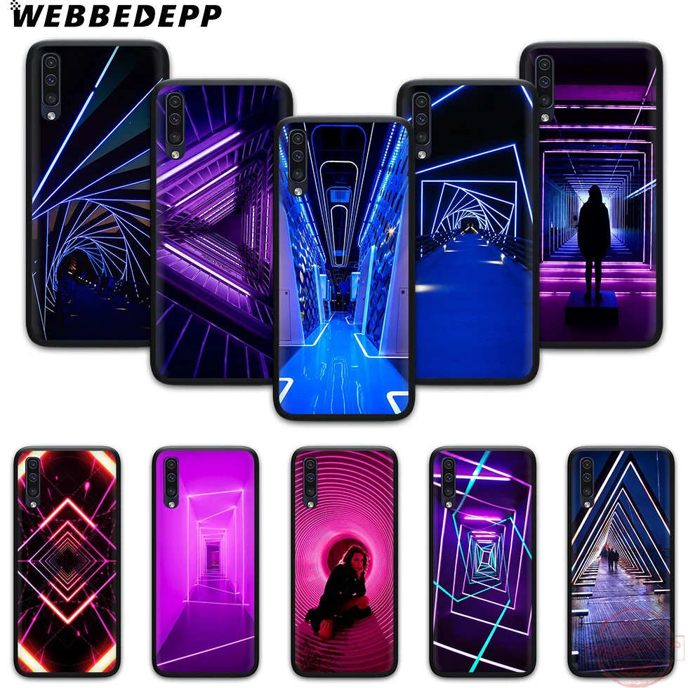 WEBBEDEPP неоновые ворота туннель мягкий чехол для Samsung A3 детей 5 6 7 8 9 J6 A10 A20 A30 A40 A50 A60 A70