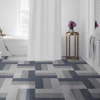 

Waterproof Floor Stickers Self Adhesive Imitation Carpet Wallpapers DIY Bathroom Kitchen Tile Wall Sticker Wall Ground Decor