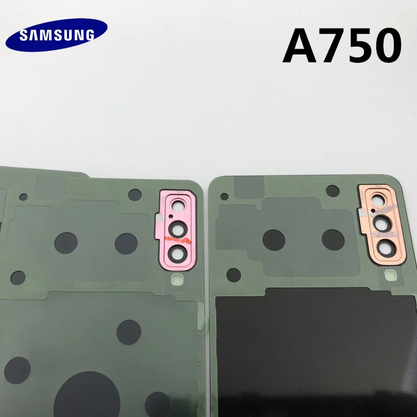 Для samsung Galaxy A7 Задняя крышка батареи A750 чехол A750F SM-A750 задняя дверь корпус стеклянная панель запасные части
