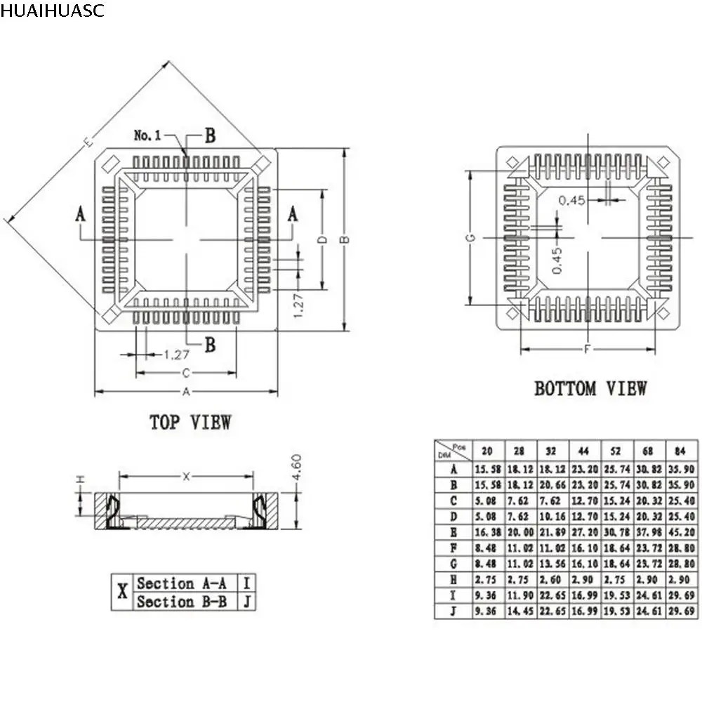 10 шт. PLCC20 20 Pin SMD поверхностное монтаж SMT IC гнездо адаптера PLCC Конвертер Разъем