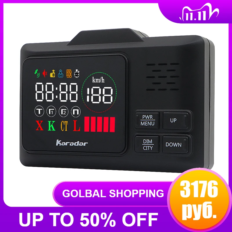 

KARADAR GPS Combined Radar Detector G-860STR Anti Radar Car Radar Detector Laser Radar Detector Voice Strelka Car-Detector