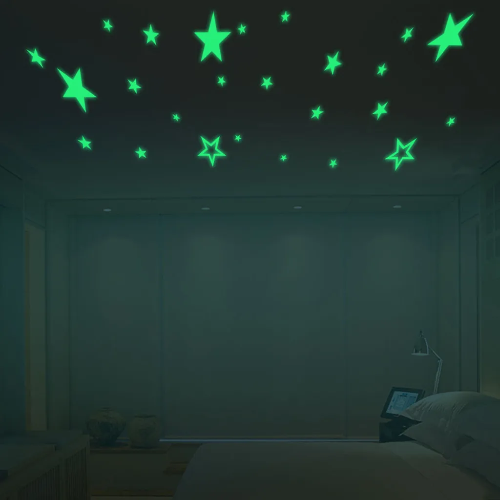 Glow In The Dark Stars Stickers Luminous Plastic Wall Sticker