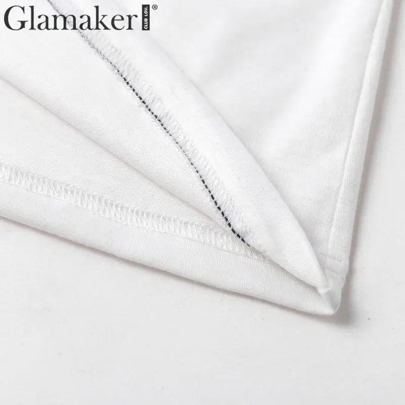 Glamaker/футболка с принтом губ и рюшами в стиле пэчворк, Женская белая уличная одежда в сеточку, Топы И Футболки, женские забавные летние сексуальные вечерние короткие топы для клуба