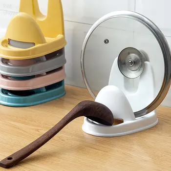 

1 PCs Kitchen Cooking Tools Kitchen Spoon Rest Utensil Spatula Holder Heat Resistant Storage Shelves 4 Colors