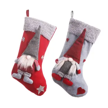 

Christmas Stockings Sock Xmas Candy Gift Bag Swedish Gnome Santa Hanging Pendant Ornament Home Decor K1MF