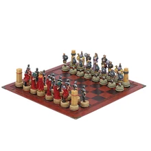 Character History Theme Chess Painted Pieces Various Embossed Board Games Toys Board Games Roman War Collection Gifts