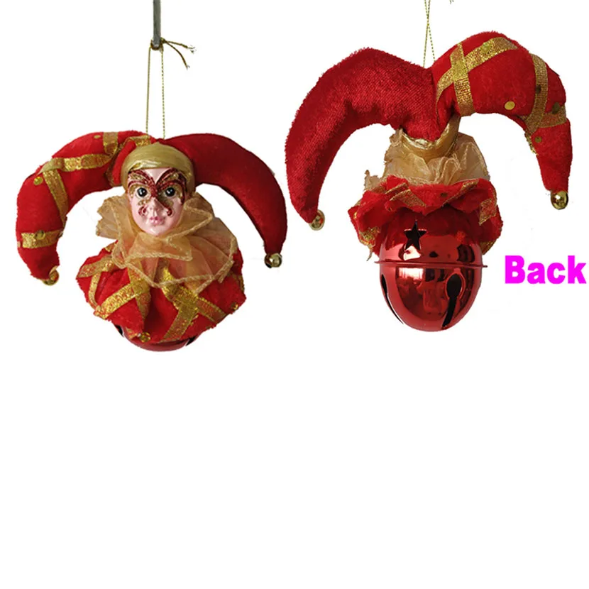 Christmas Tree Hanging Ball Metal Bell Clown Pendant New Year Gift Christmas Elf Doll Ornament