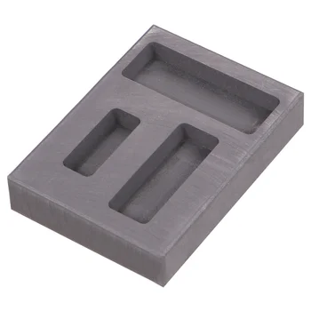 

3 Slots Graphite Ingot Mold Melting Casting Mould for Gold Non-ferrous Metal Craft (Black)
