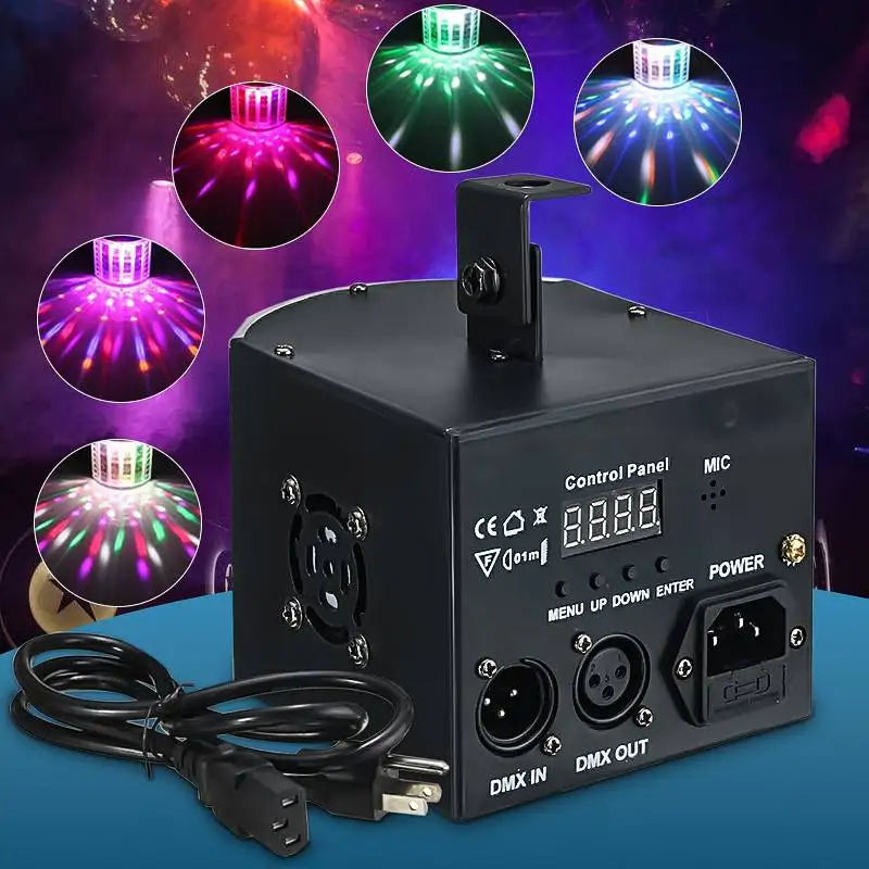

LED RGB Stage Effect Lighting Night Lamp AC90-240V Voice Remote Control DMX512 DJ Disco Bar Party Wedding Christmas Decor US
