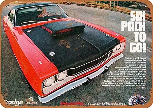 8x12 Оловянная металлическая табличка-Винтаж выглядят 1969 Dodge пчелиного 440 6 шт. в