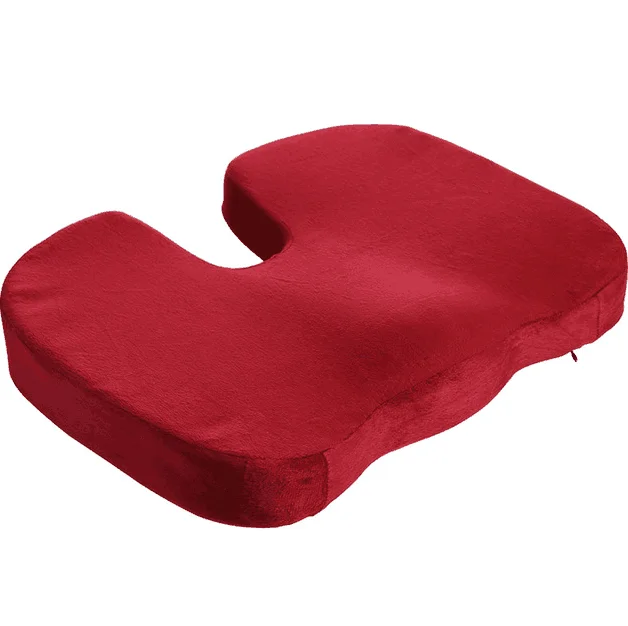 Подушка для путешествий, дышащая подушка для сидения, ортопедическая Ортопедическая подушка с эффектом памяти, u-образная Массажная подушка для кресла, подушка для автомобиля, u-образная подушка для сидения - Цвет: red