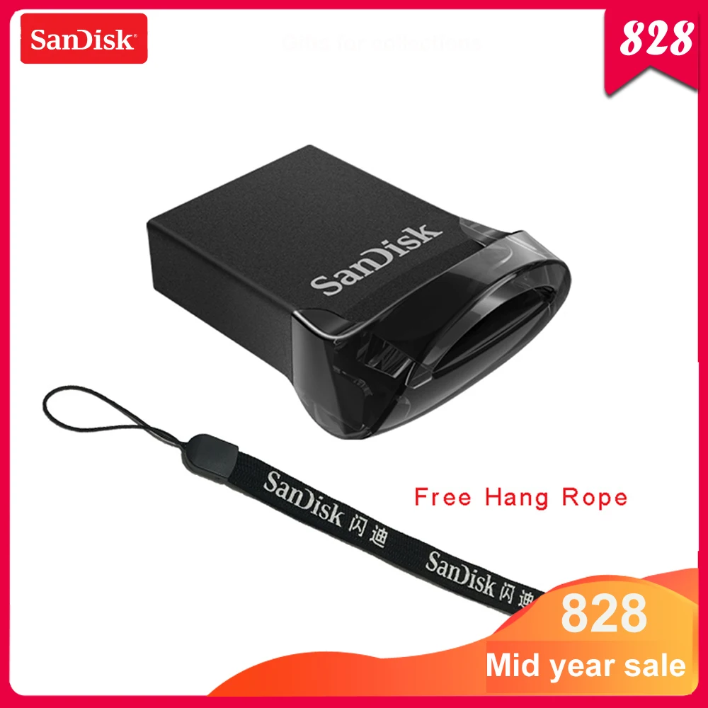 

100% Genuine SanDisk CZ430 USB Flash Drive 64GB 16GB mini USB Pen Drive USB 3.1 Up to 130MB/S USB 3.0 USB Stick 32GB 128GB 256GB