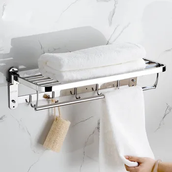 

Towel rack Bathroom shelf stainless steel 304 free perforated bathroom towel Frame Shelf