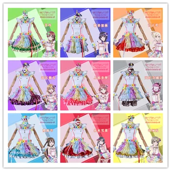 

Anime LoveLive! Love U My Friends All Member Cosplay Costumes Sexy Beautiful Rainbow Skirt Female Role Play Clothing Custom-Make