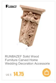 RUNBAZEF Wood Applique Onlay Wood Decal Modern Ornamental European Decoration Rose Crown Leaves Wooden Corner Home Figurines NEW