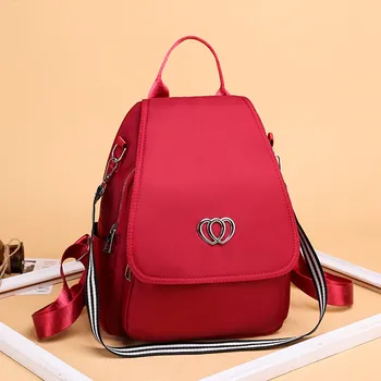 

Xiniu Women's Backpack Ladies Fashion Heart Solid Waterproof Handbag Outside Pocket Tote Shoulder Backpack Bags рюкзак женский