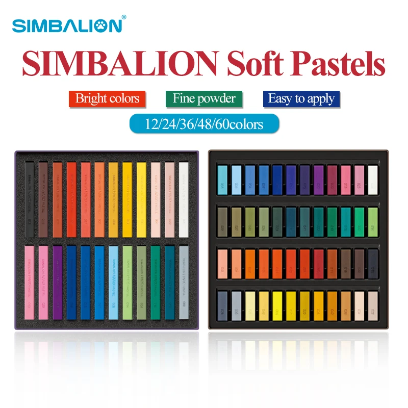 Soft Pastel Set Square Pastels Chalks Square Artist Pastel Set Box of  12/24/36/48 Assorted Colors SP99 - AliExpress