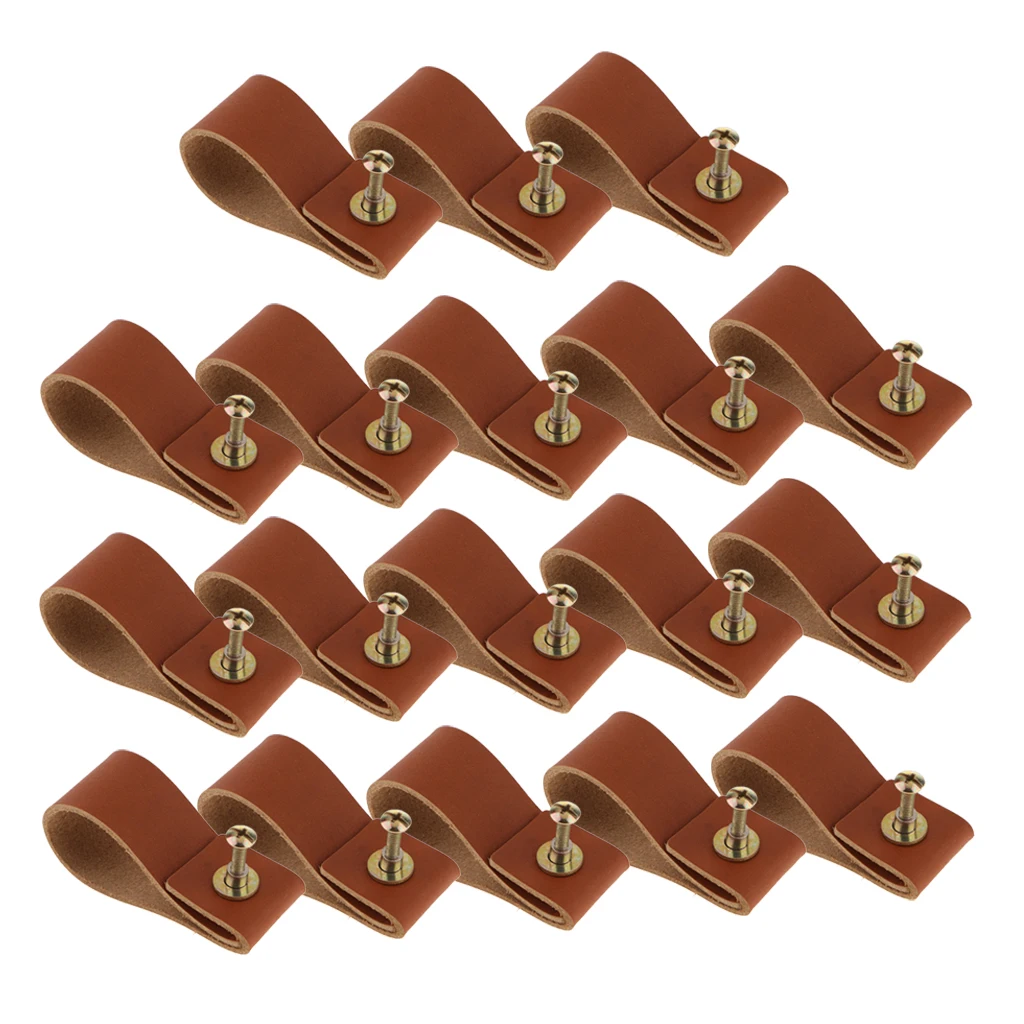 18x Minimalist Leather Single Hole Handmade Cabinet Door Knobs Drawer Loop Pulls Door Handles 18x Minimalist Leather Single Hole Handmade Cabinet Door Knobs Drawer Loop Pulls Door Handles