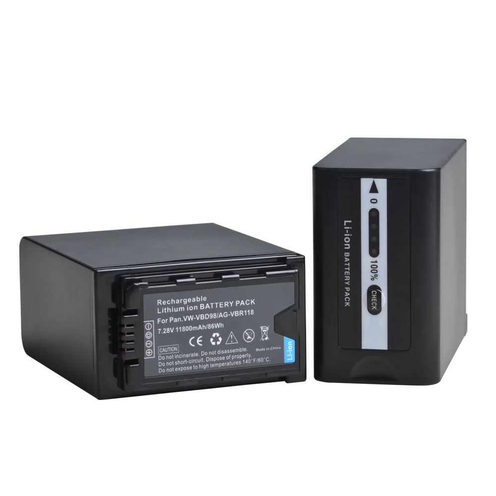 

11800mAh VW-VBD98 Замена для VW-VBD58 VW-VBD78 Аккумулятор, для Panasonic AG-VBR59/AC8 DVC30 DVX200,AJ PCS060 PX270 и т. д.