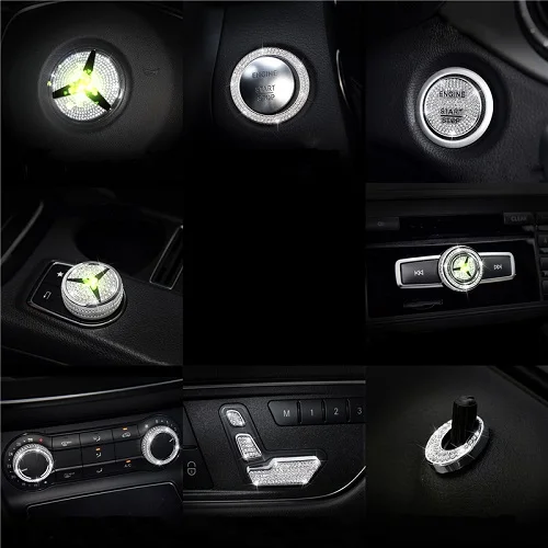 

Interior car decoration diamond for Mercedes-Benz GLA200 CLA220 CLA260 CLA200 Car Light transmission design Multimedia knob