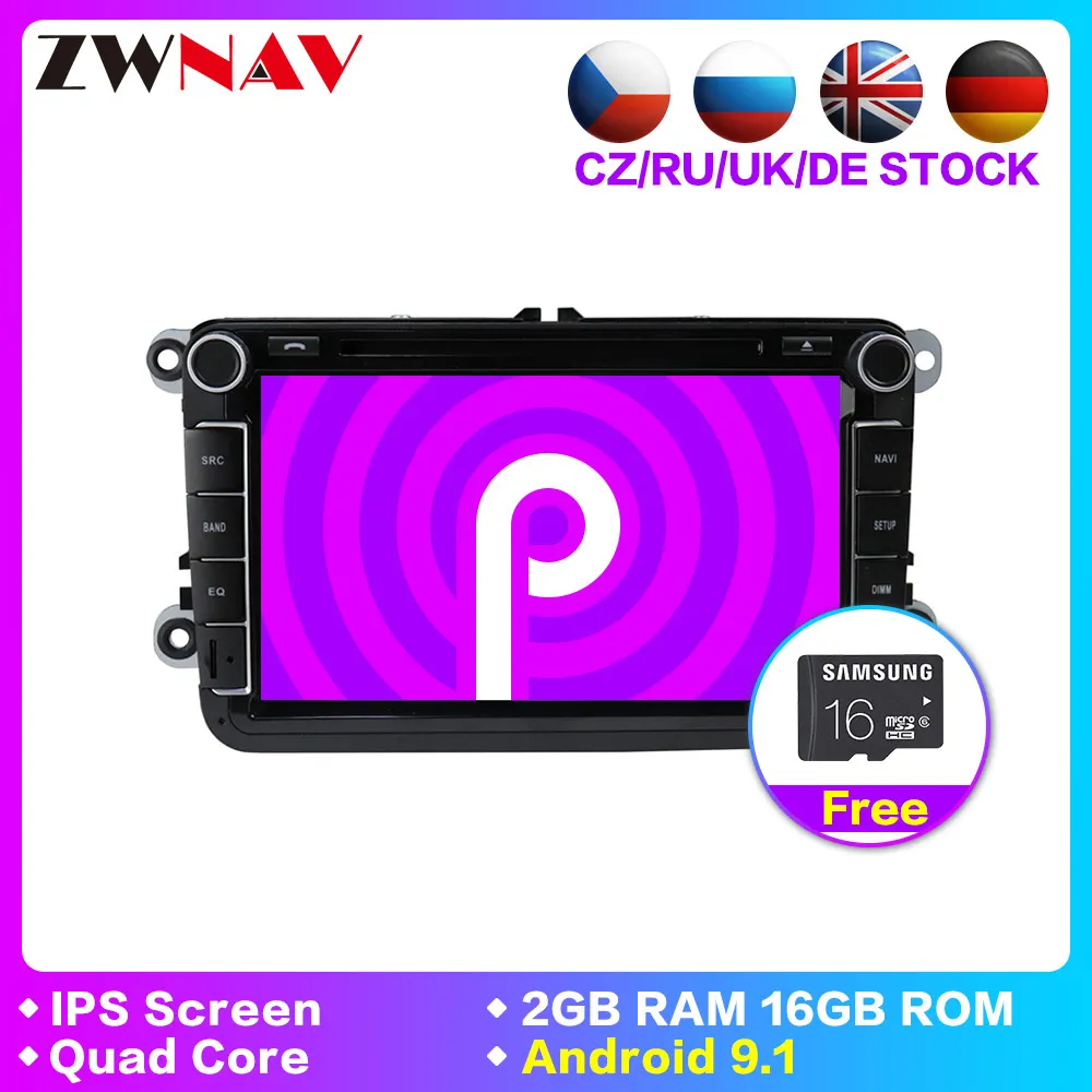 Top 2 Din Car Multimedia Player Android 9.1 Auto Radio For Skoda/Seat/Volkswagen/VW/Passat b7/POLO/GOLF 5 6 DVD GPS audio recorder 0