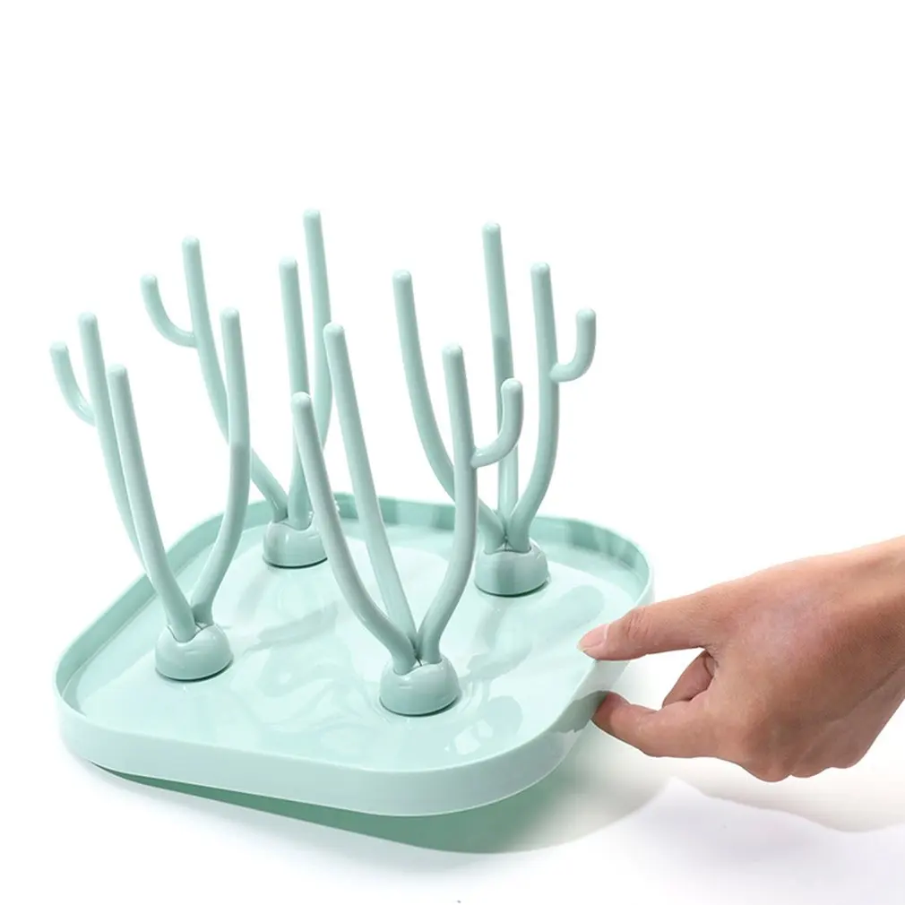 New Bottle Dry Rack Baby Bottle Drain Drying Racks Blue Pink Baby