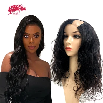 

Body Wave U Part Wig Glueless Human Hair Wigs 180% Density Ali Queen Hair Wigs For Women 8"-26" Brazilian Virgin Remy Hair