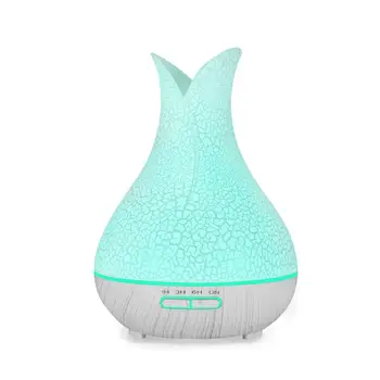 

KAIPUTE 400ml Air Humidifier Aromatherapy Aroma Oil Diffuser Crackle Mist Maker Fogger 7 Colorful LED Night Light