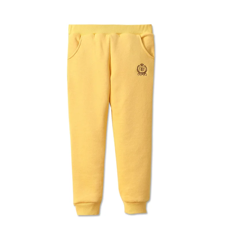 YELLOW pants Теплые штаны для мальчиков и девочек; коллекция года; зимняя одежда для детей; кашемировые брюки; флисовые брюки; утепленные рождественские штаны с вышивкой - Цвет: YELLOW pants