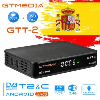 

Spain GTMEDIA GTT2 TV BOX Android 6.0 4K H.265 DVB+T/T2/Cable/ATSC-C/ISDBT Youtube Amlogic 2GBRAM+8GBROM Wifi 2.4G decorder