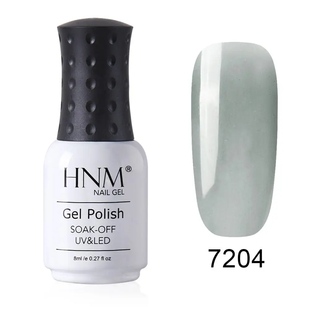 HNM New 8ml Glacier Black UV LED Gel Nail Polish Narl Art Soak Off Hybrid Varnish Lamp Semi Permanent Paint Lucky Lacquer Enamel - Цвет: 7204