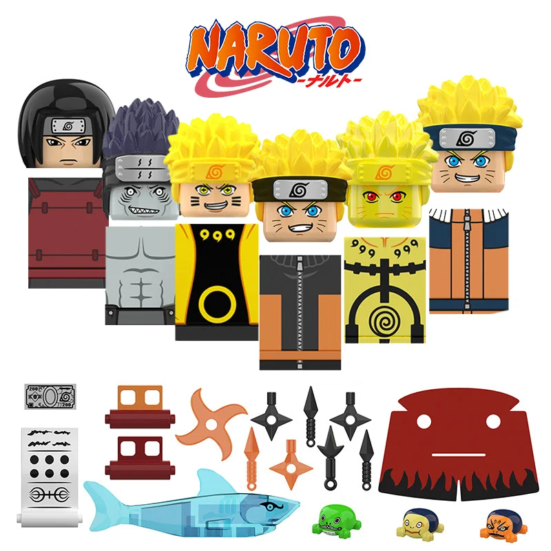 Compre 1/8 pçs dos desenhos animados série ninja minifiguras naruto uzumaki  crianças montado bloco de construção boneca brinquedos para crianças  educacional