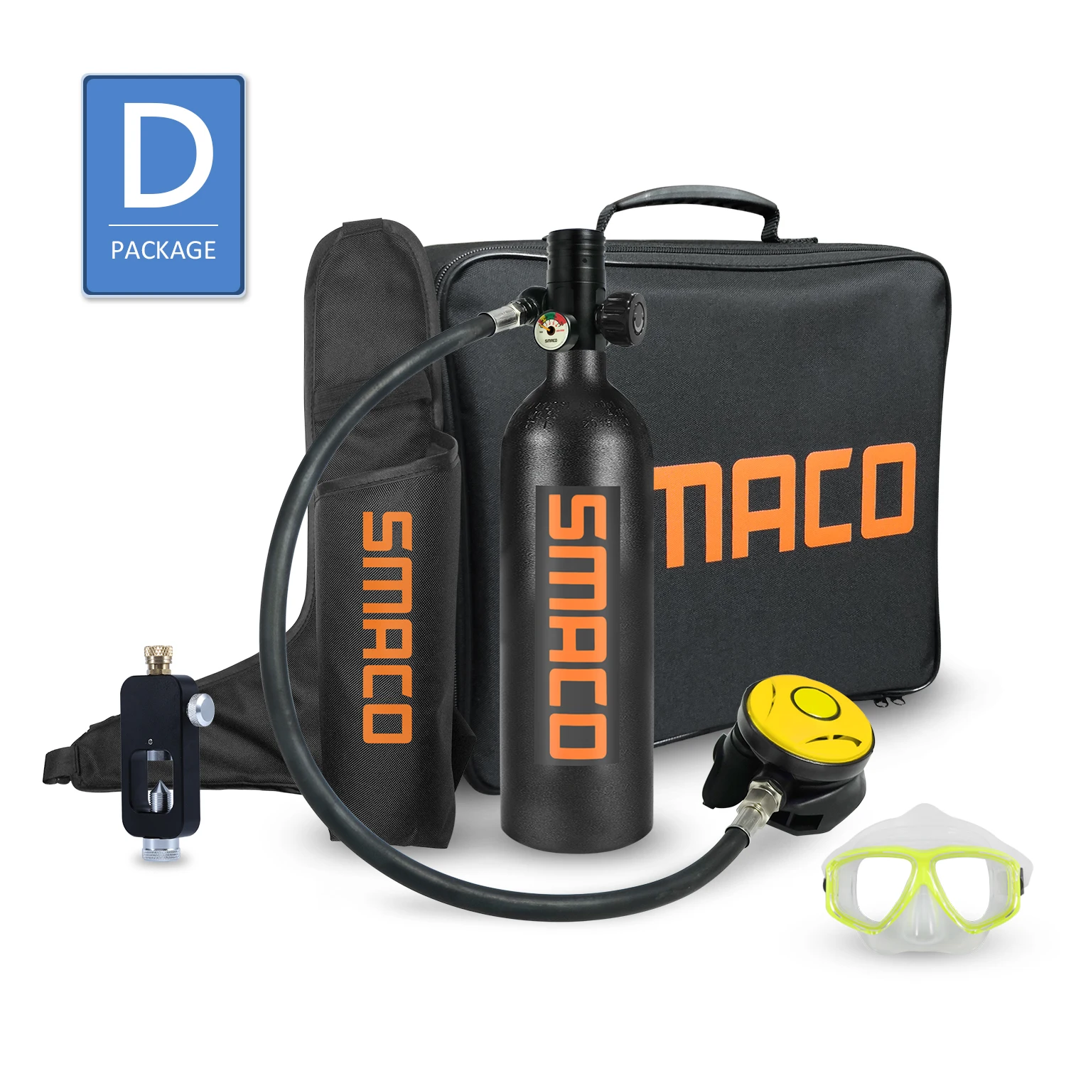 Smaco оборудование для танка для подводного плавания, мини баллон для подводного плавания, кислородный баллон для подводного плавания S400 plus Набор 1л - Color: D