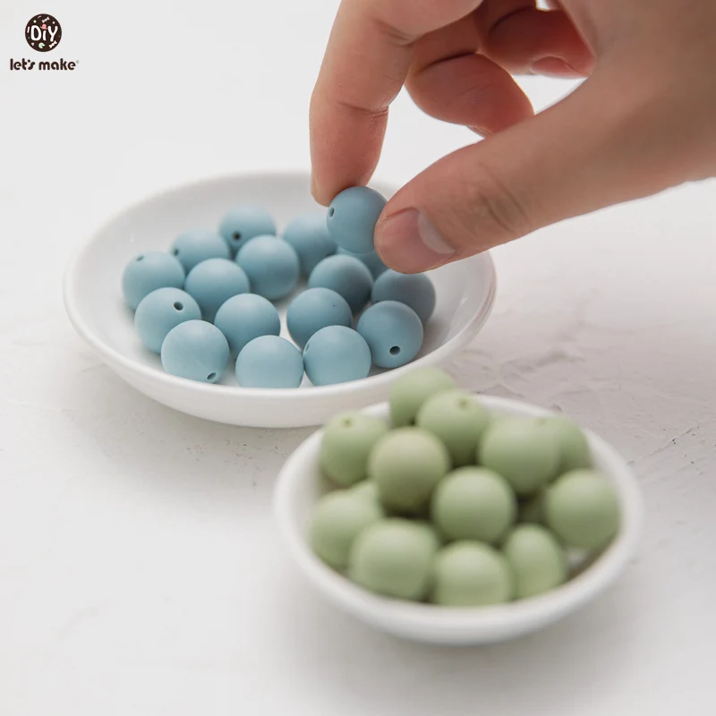 Let's Make Silicone Beads 12MM/15MM/20MM Set Ins Style Color System Baby DIY Toys No FPA Edible Food Grade Silicone Kid Gifts 4