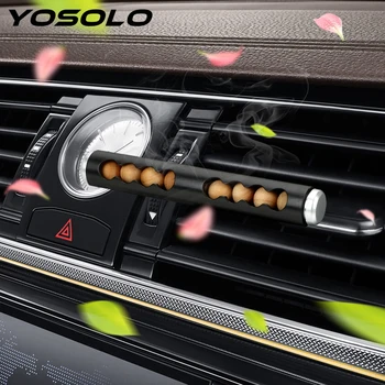 

YOSOLO Air Freshener Car Air Vent Clip Perfume Car-styling Wood Beads Aromatherapy Automotive Interior Decors Car Accessories