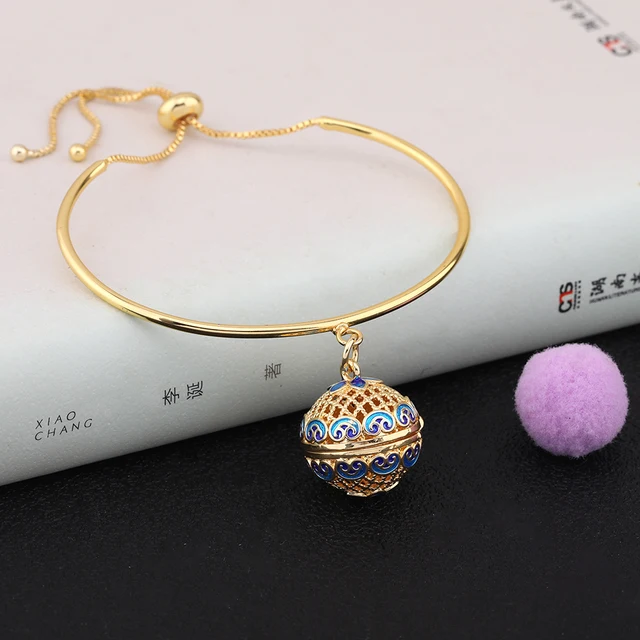 Vintage Aromatherapy Painting Bracelet Essential Oil Diffuser Perfume Bangle Jewelry Glowing Warm Color Ball Fashion Accessories 1PCS