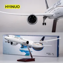 1/130 Scale 43cm Airlines Boeing B787 Dreamliner Aircraft American United Airplane Model Light Wheel Diecast Plastic Resin Plane