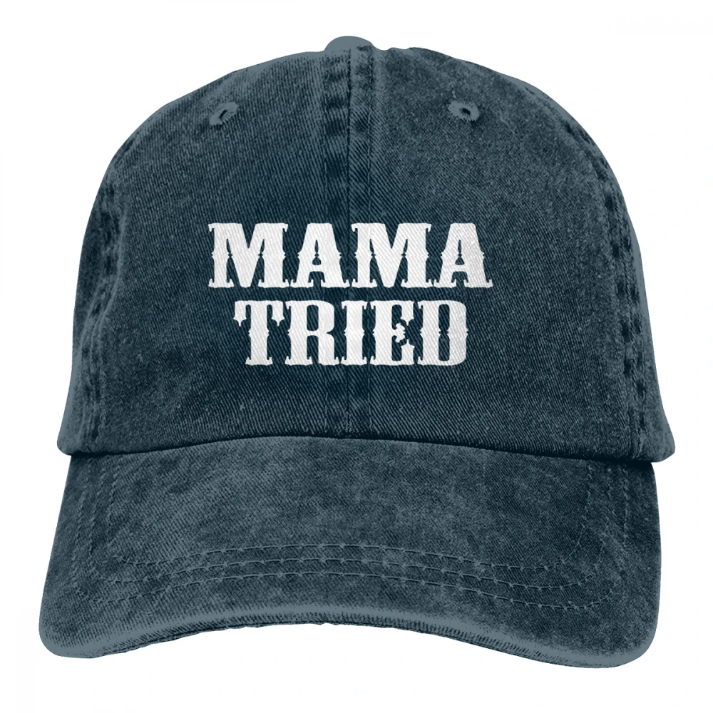 Mama Tried Casquette черные унисекс Мужские Женские джинсовые бейсболка с ремешком кепки Регулируемая шляпа для гольфа папа