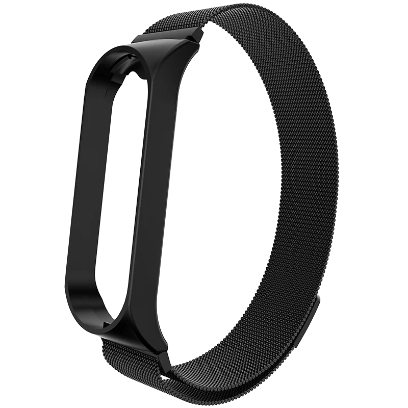 Mi Band 4 ремешок обновленный Магнитный Миланский Браслет из нержавеющей стали роскошный ремешок на запястье для MiBand 4/3 умный Браслет - Цвет: black