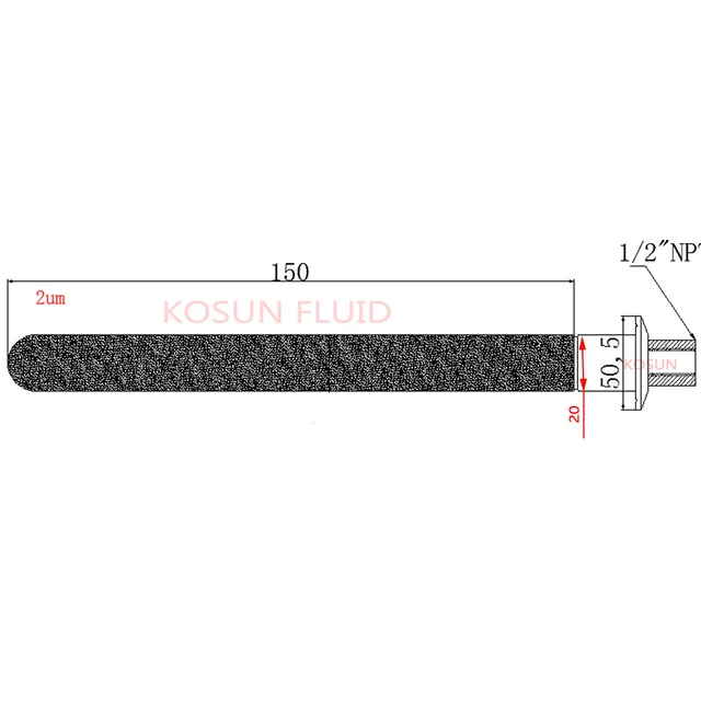Stainless steel 2 micron  brewery Sintered Carbonation stone 1/2NPT BSP Tri clamp beer  carbonation stone / 2 3 5 um / aeration 6inch short neck-2
