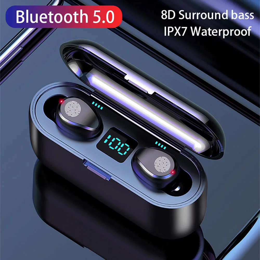 FDGAO TWS Bluetooth Earphones Wireless Headphones LED Display With Microphone Sport Waterproof Headsets In Ear Earbuds Earphone